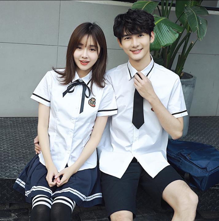 校园风男女装夏季套装英伦毕业照服装高中生情侣班服初中学生校服