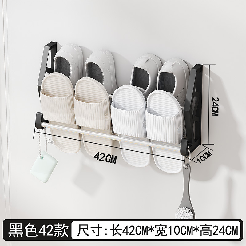 Y109 Nail-Free Non-Perforated Shoe Rack behind Doors Bathroom Slipper Rack Simple Multi-Layer Assembly Wall-Mounted Shelves