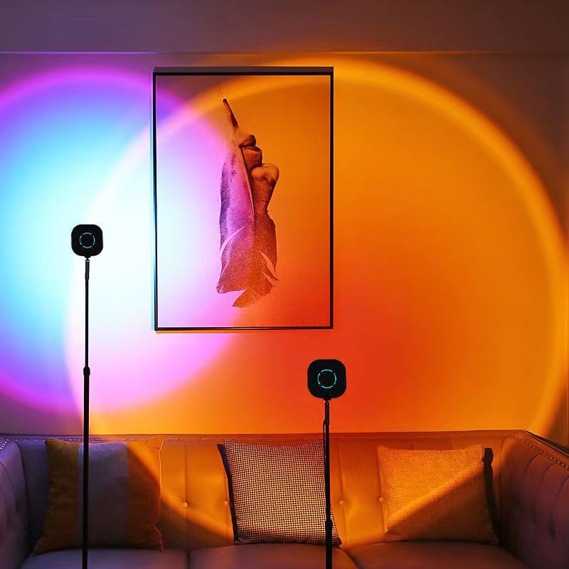 Net Red Sunset Lamp Floor Lamp Sunset Lamp Living Room Bedroom Sun Light Room Atmosphere Photo Projection Lamp Cross-Border