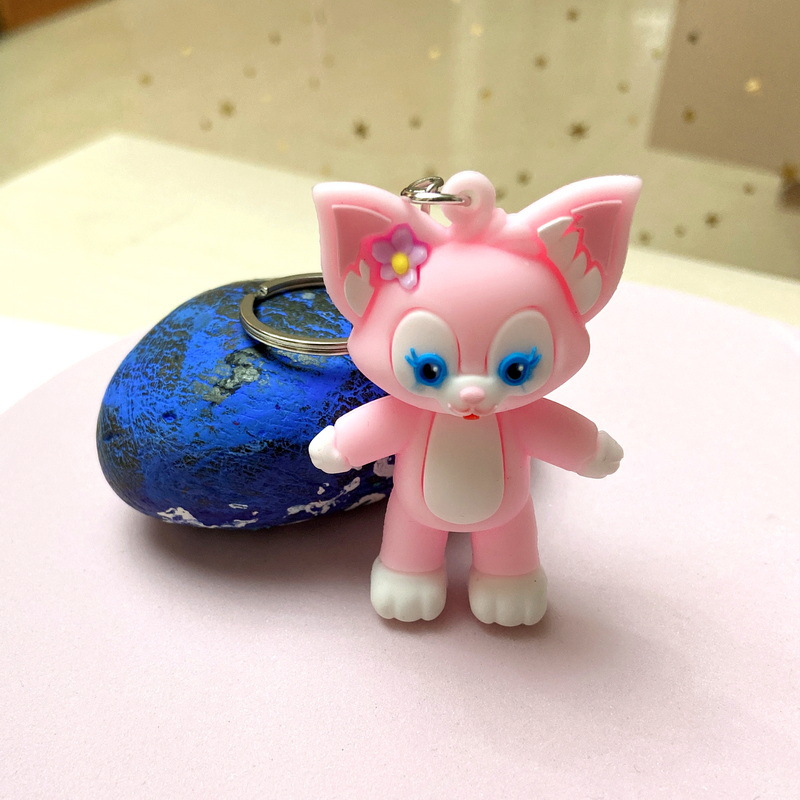 5093# Soft Plastic Cartoon Doll Key Pendants Ling Na Bei Er StellaLou Little Fox Duffy Bear Schoolbag Pendant