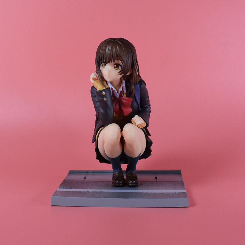 剃须 然后捡到女高中生 荻原沙优 蹲姿手办模型-阿里巴巴