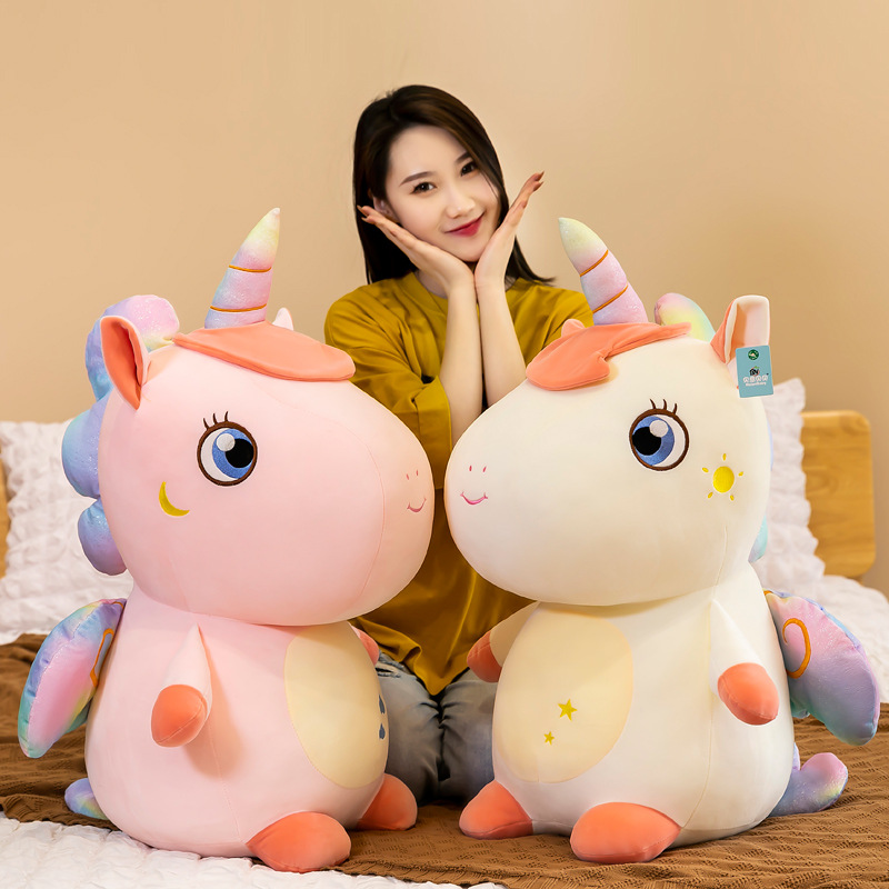 Cartoon Starry Unicorn Doll Plush Toys Sleeping Doll Pillow Bed Cute Pony Birthday Gift for Women