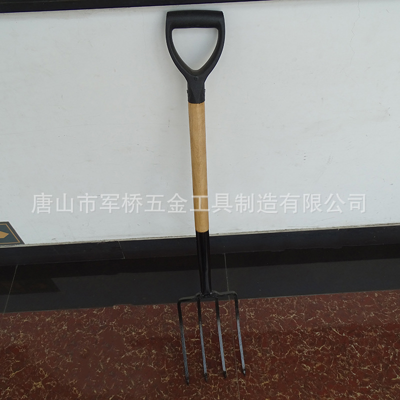 wholesale farm tools steel fork agricultural turning fork iron fork four-tooth fork planting vegetables turning garlic fork manganese steel