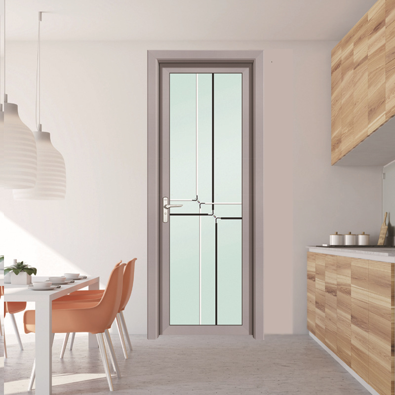 窄边框铝合金平开门现货厨房玻璃卫生间门卧室防水玻璃卫浴门厂家