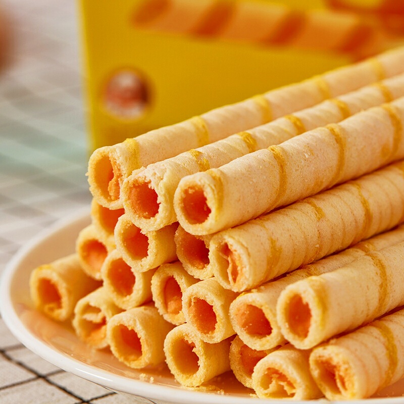 印尼进口丽芝士芝心棒奶酪夹心卷玉米棒180g注心饼干蛋卷richeese