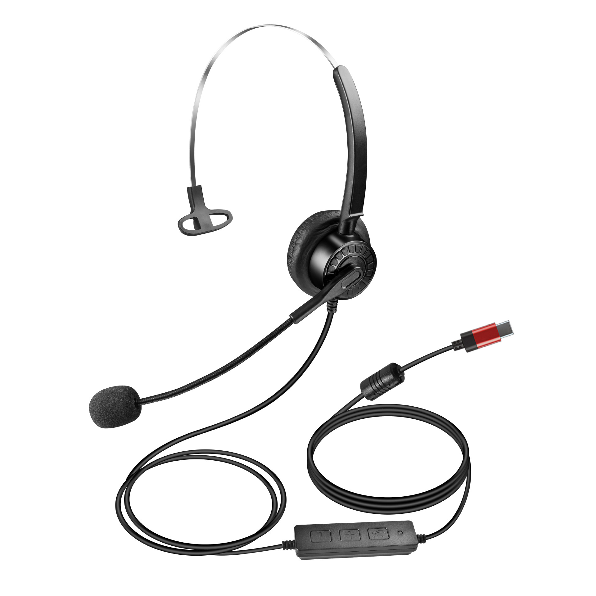 Vh600 Call Center Operator Telephone Sales Outbound Customer Service Headset Computer Usb Type-C Earphone Headset