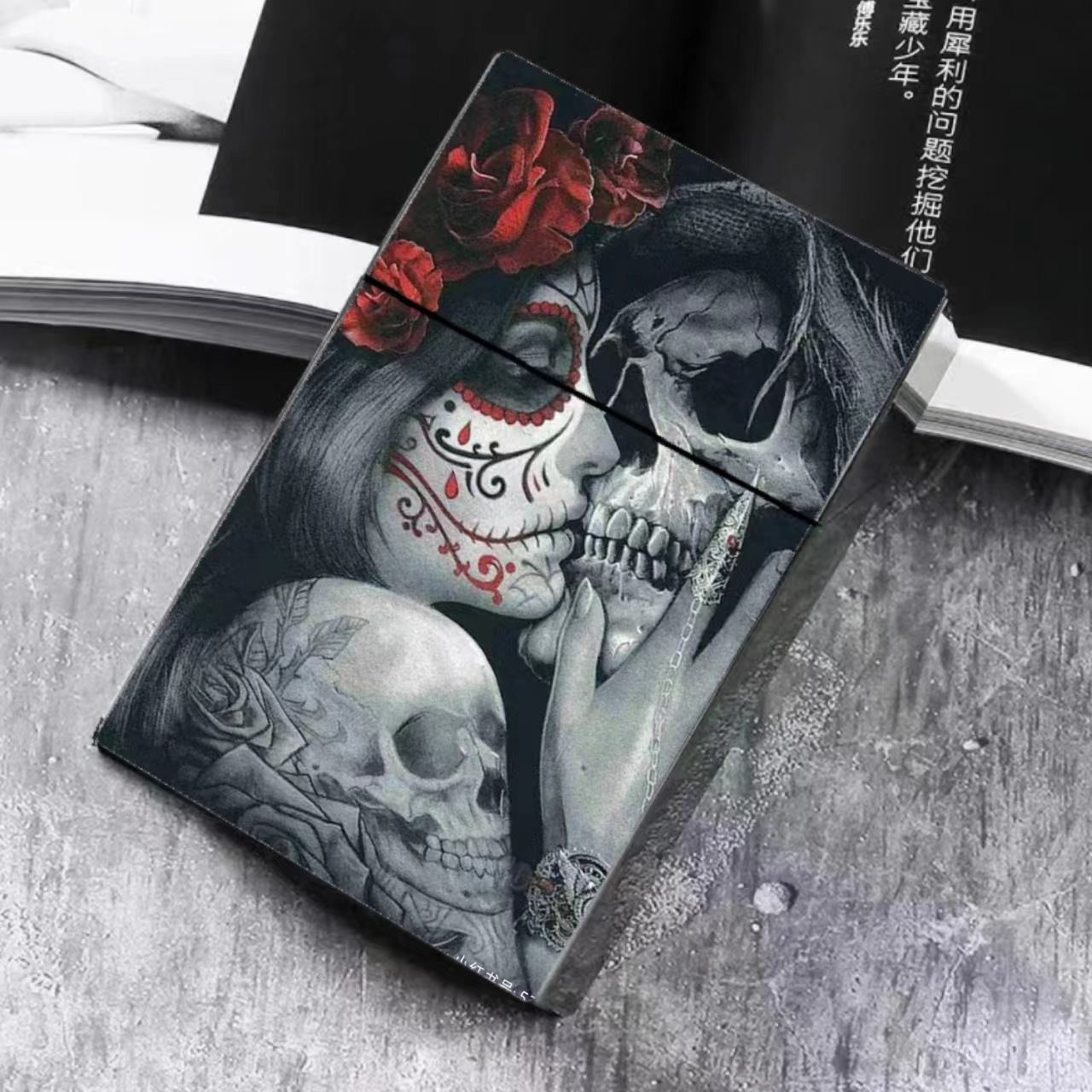 Creative Skull Automatic Cigarette Case Cartoon Skull Plastic 20 Thick Anti-Pressure Pack Smoke Artifact for Friends