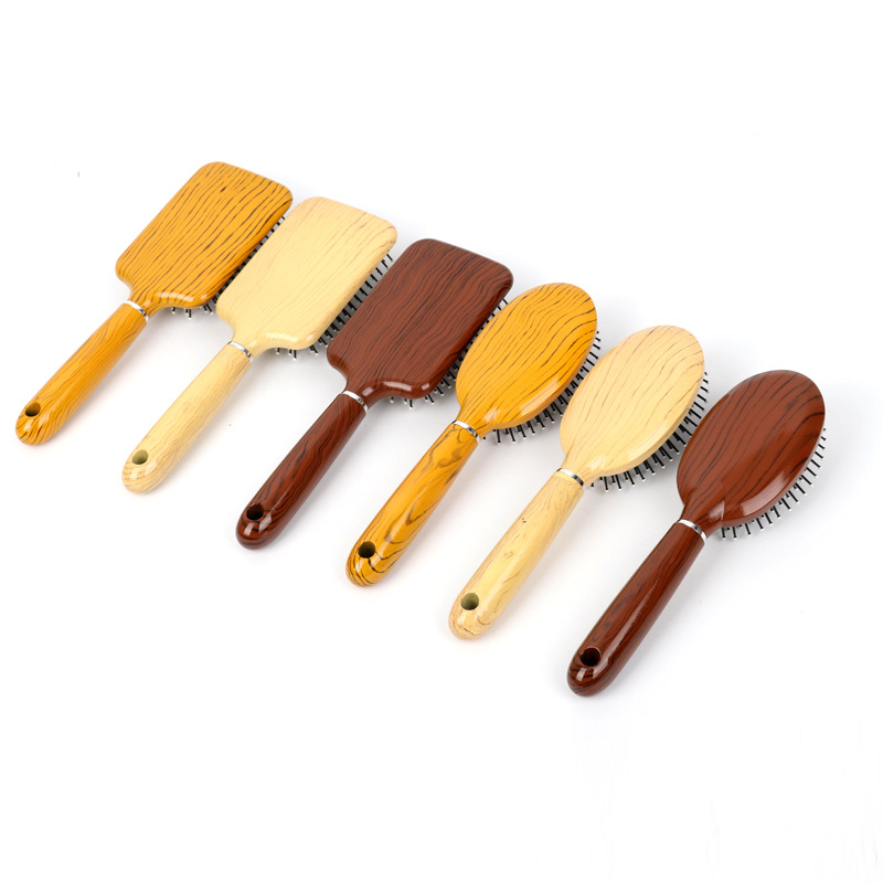 Cross-Border Comb Manufacturers Supply Wooden Grain Airbag Massage Comb Straight Hair Airbag Massage Comb Multi-Functional Tangle Teezer