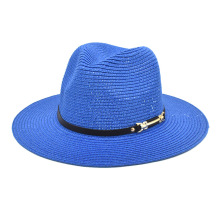 亚马逊热卖大檐草帽巴拿马男士爵士帽软呢帽女士沙滩旅行太阳帽