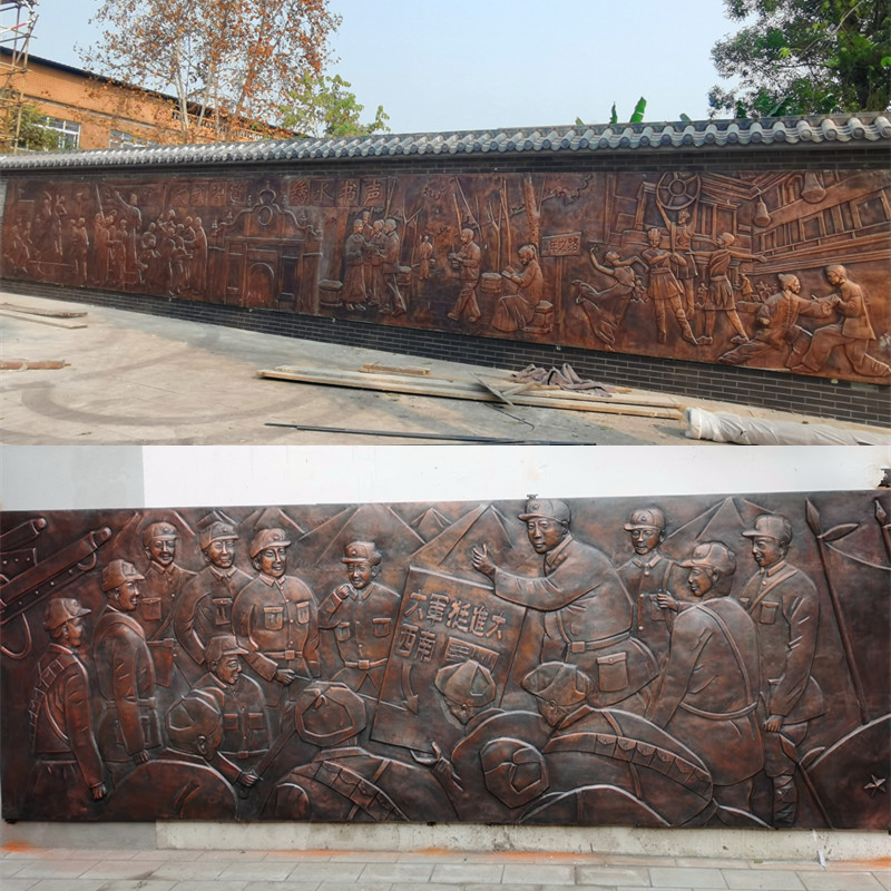 定制大型锻铜浮雕玻璃钢浮雕室内学校博物纪念馆背景墙浮雕文化墙