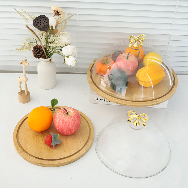 dessert fruit trial box with lid bamboo plate transparent cover pastry pastry tasting plate cake tray
