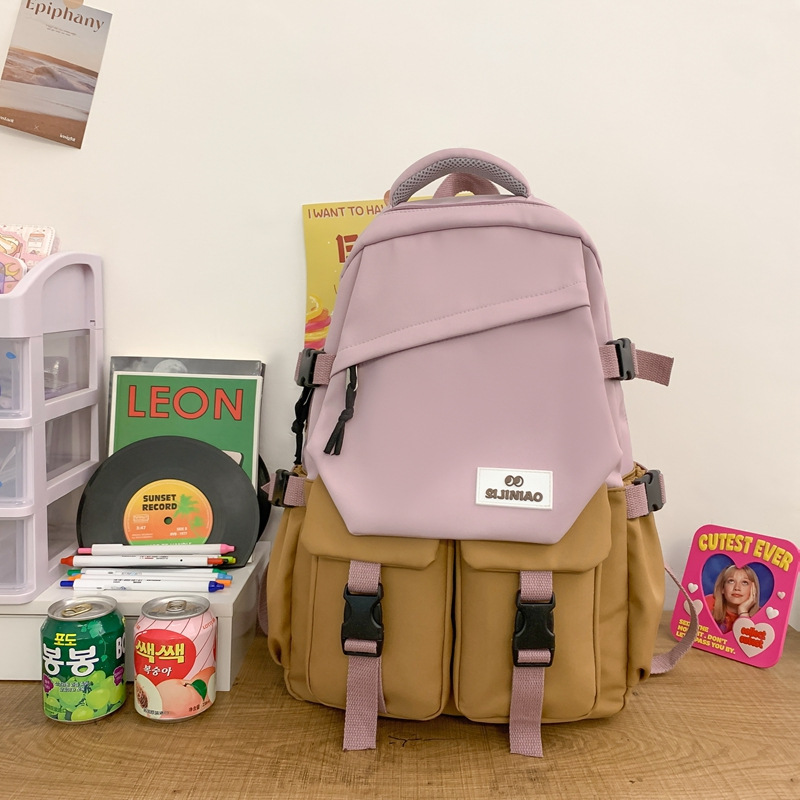 New Schoolbag Female Junior High School Student Large-Capacity Backpack Mori Style Simple High School Student College Student Lightweight Casual Backpack