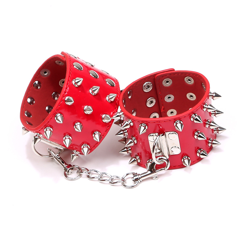 成人用品情趣性玩具脚链4色长铆钉金属不锈钢脚铐工厂店批发