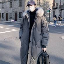 羽绒服男中长款2023年冬季新款韩版宽松潮流港风学生加厚工装外套