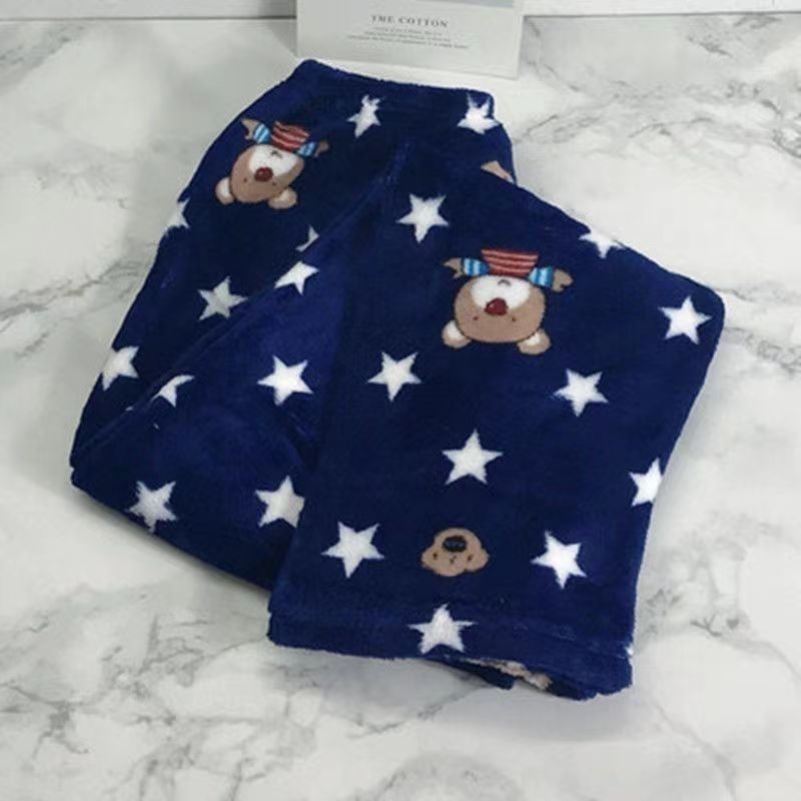 Flannel Pajama Pants Women's Autumn and Winter Coral Fleece Pajama Pants Fleece-Lined Thickened Loose Suitable for Daily Wear Cartoon Thermal Home Pants