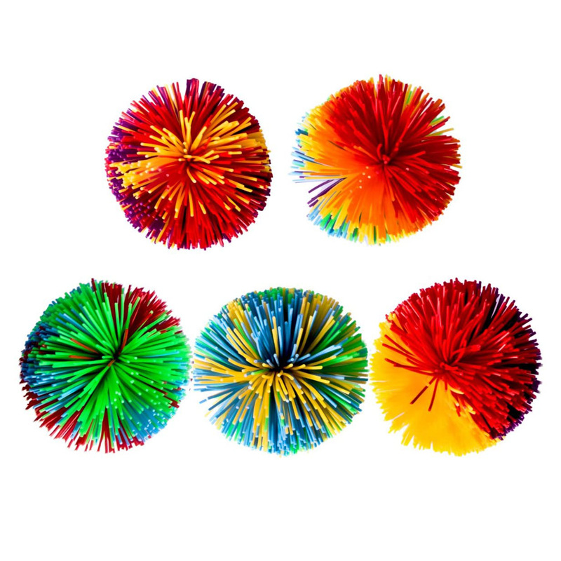 koosh ball减压拉丝球橡胶球洞洞鞋装饰鞋花学生沙包球硅胶毛毛球