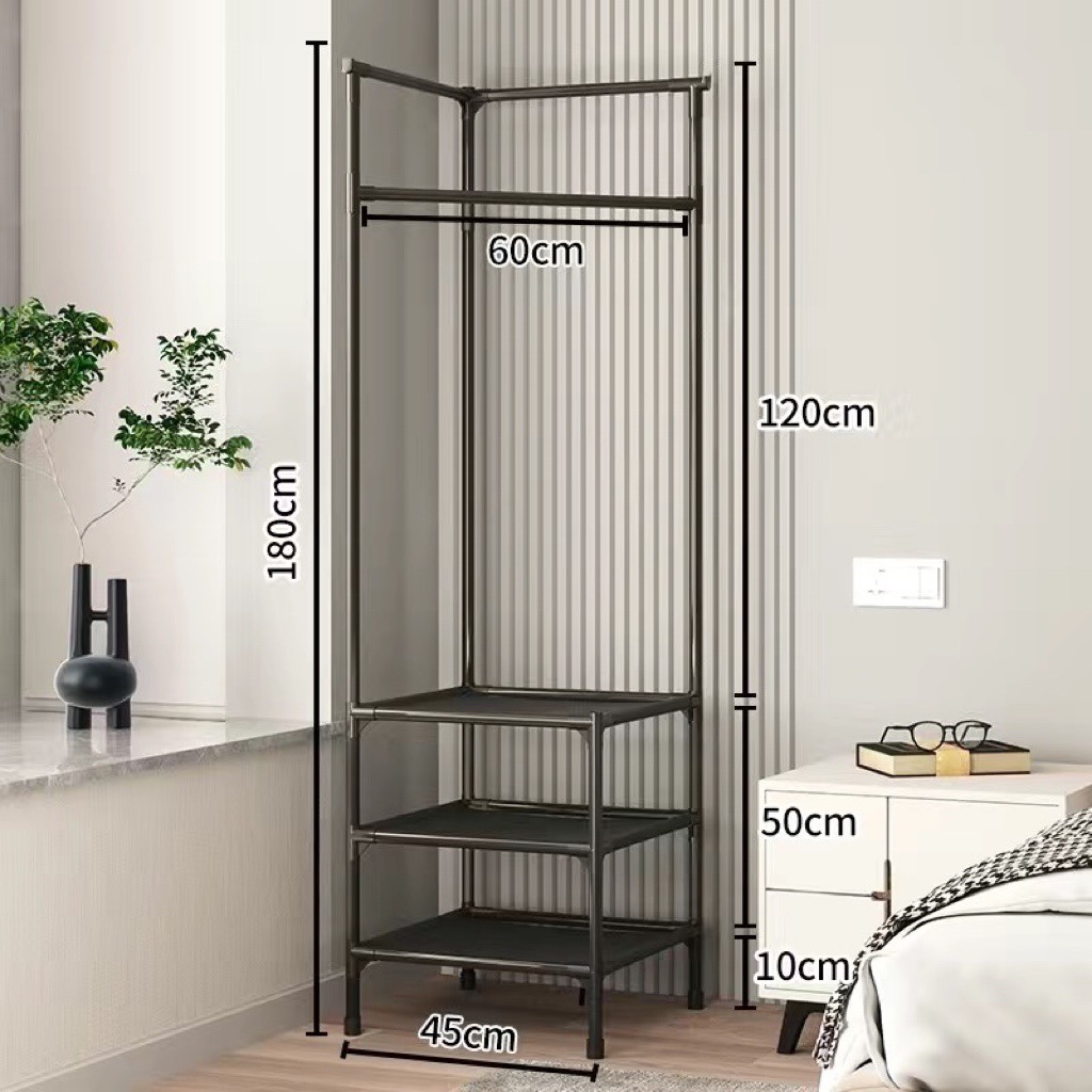 New Corner Shelf Storage Hanger Clothes Put on Shoes Multi-Functional Integrated Corner Rack Detachable Assembled Bedroom