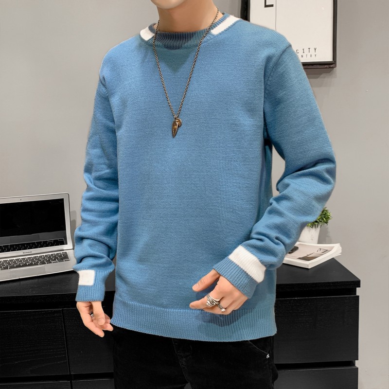 2020男士毛衣男春秋季新款休闲圆领针织衫韩版潮流个性帅气-阿里巴巴