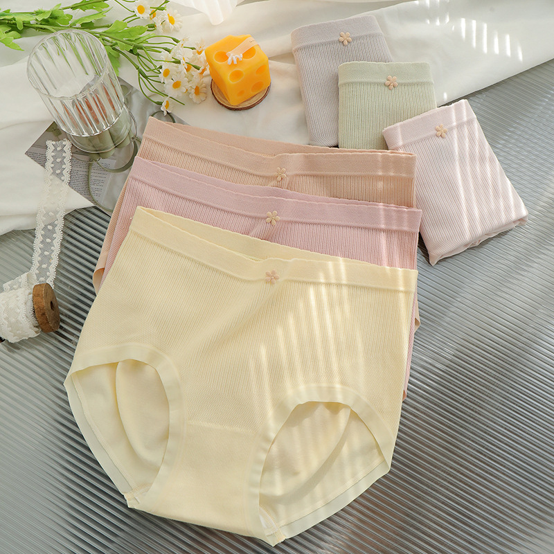 mid-waist cotton japanese girl silk breathable bottom crotch seamless comfortable briefs underwear