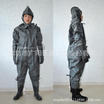耐酸碱下水衣连体式化学防护服橡胶下水裤耐酸碱防化连体服-阿里巴巴