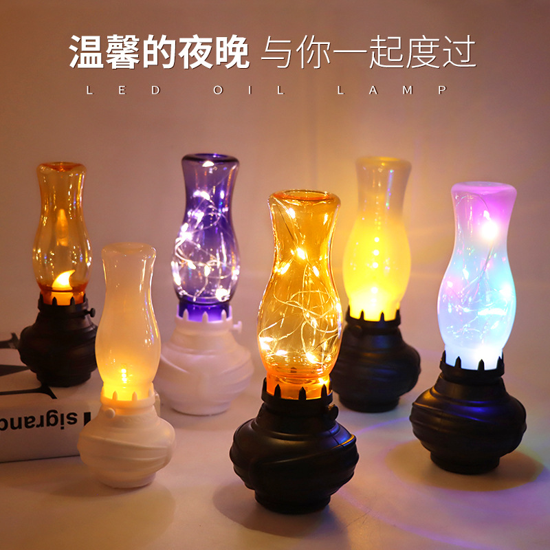 Cross-Border Hot Selling Simulation Oil Coal LED Candle Light Outdoor Camping Indoor Atmosphere Decorative Light