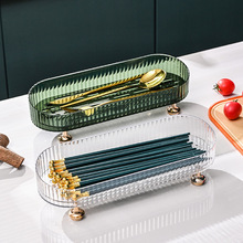 轻奢筷子盒家用沥水筷子勺子收纳盒简约透明筷子笼厨房餐厅筷子筒