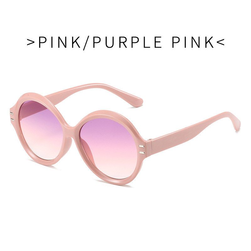 Cross-Border New Arrival round Frame M Nail Sunglasses Ins Style Women's Personalized Fashion Sunglasses Sunshade Travel Large Frame Glasses