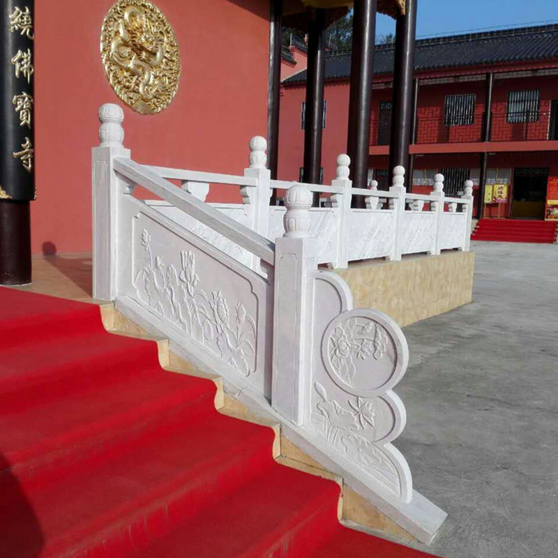 汉白玉石栏杆景区寺庙河道青石石雕栏杆别墅阳台防护石栏板