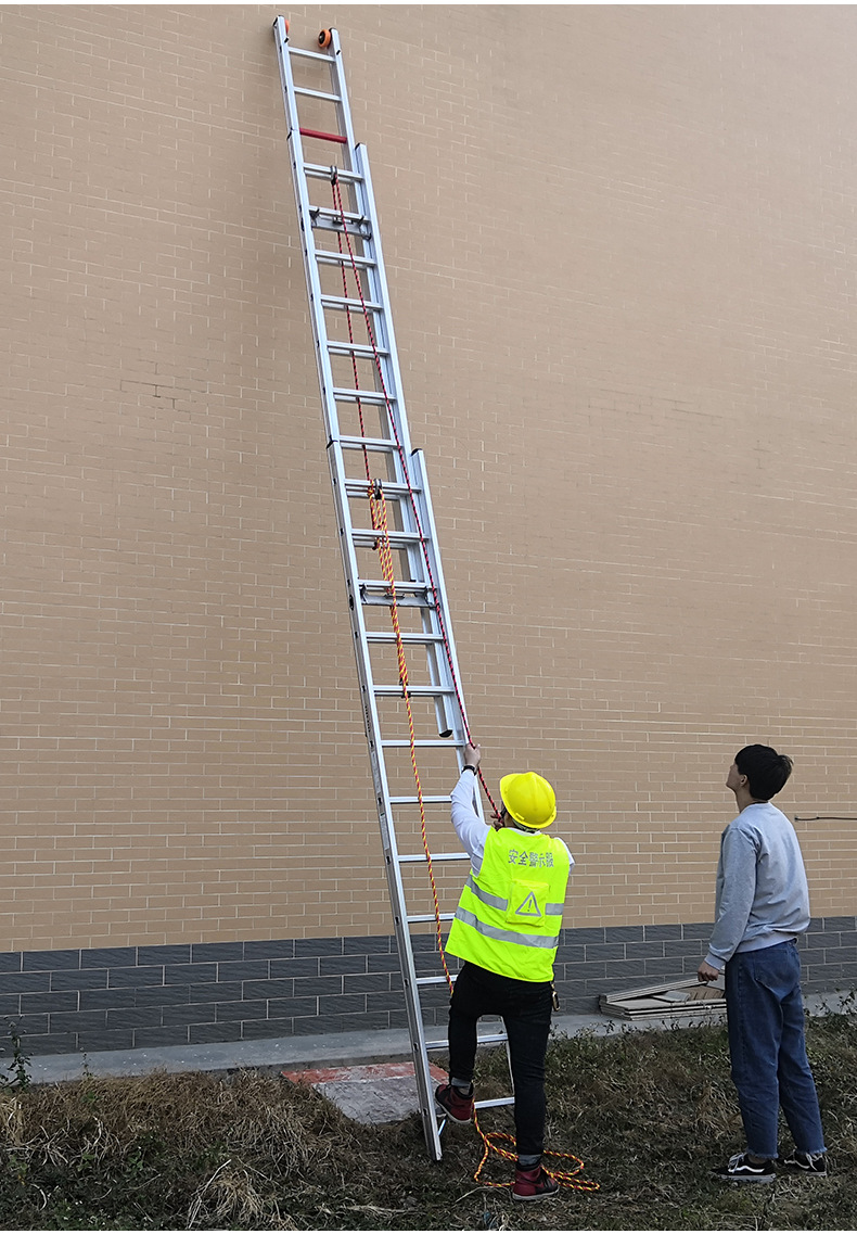 加厚铝合金消防梯16米云梯伸缩梯23节升降工程折叠梯15米金属拉梯