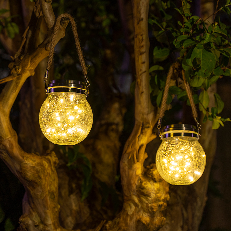 太阳能户外小夜灯花园别墅防水树挂小吊灯室外阳台布置装饰庭院灯