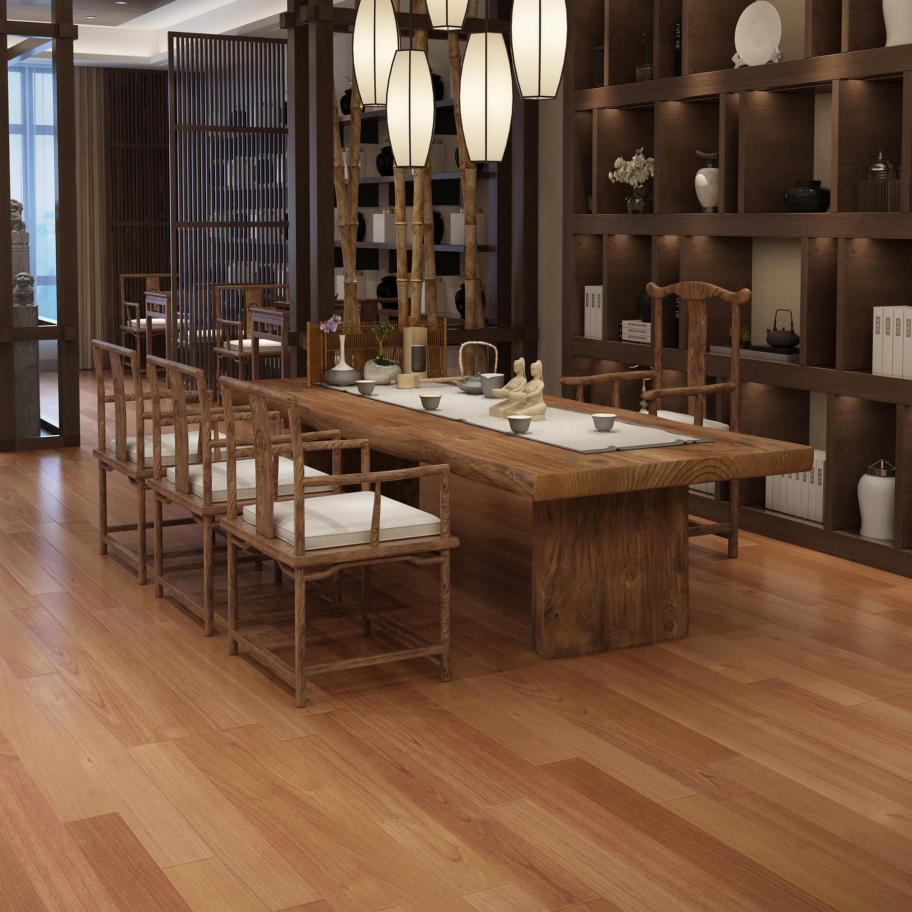 新中式茶桌椅组合 客厅功夫茶台 会客室禅意大板实木泡茶桌子