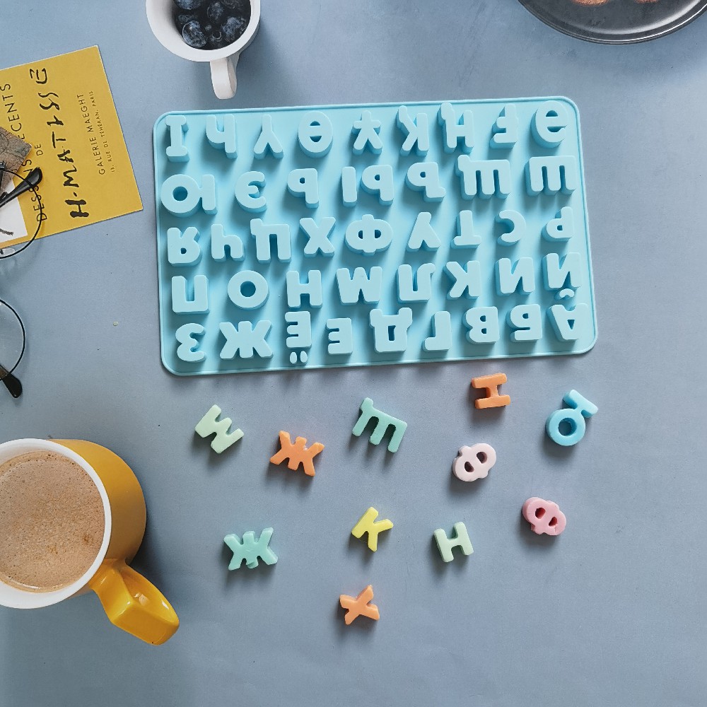 Silicone Russian Letters Full Cake Chocolate Mold Ice Cream Jelly Pudding Soap Cake Mold Baking Tool