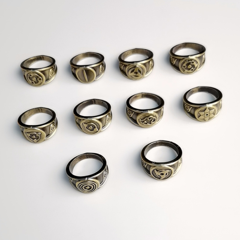 火影忍者动漫周边 晓组织宇智波鼬戒指 火影忍者戒指环套装 批发