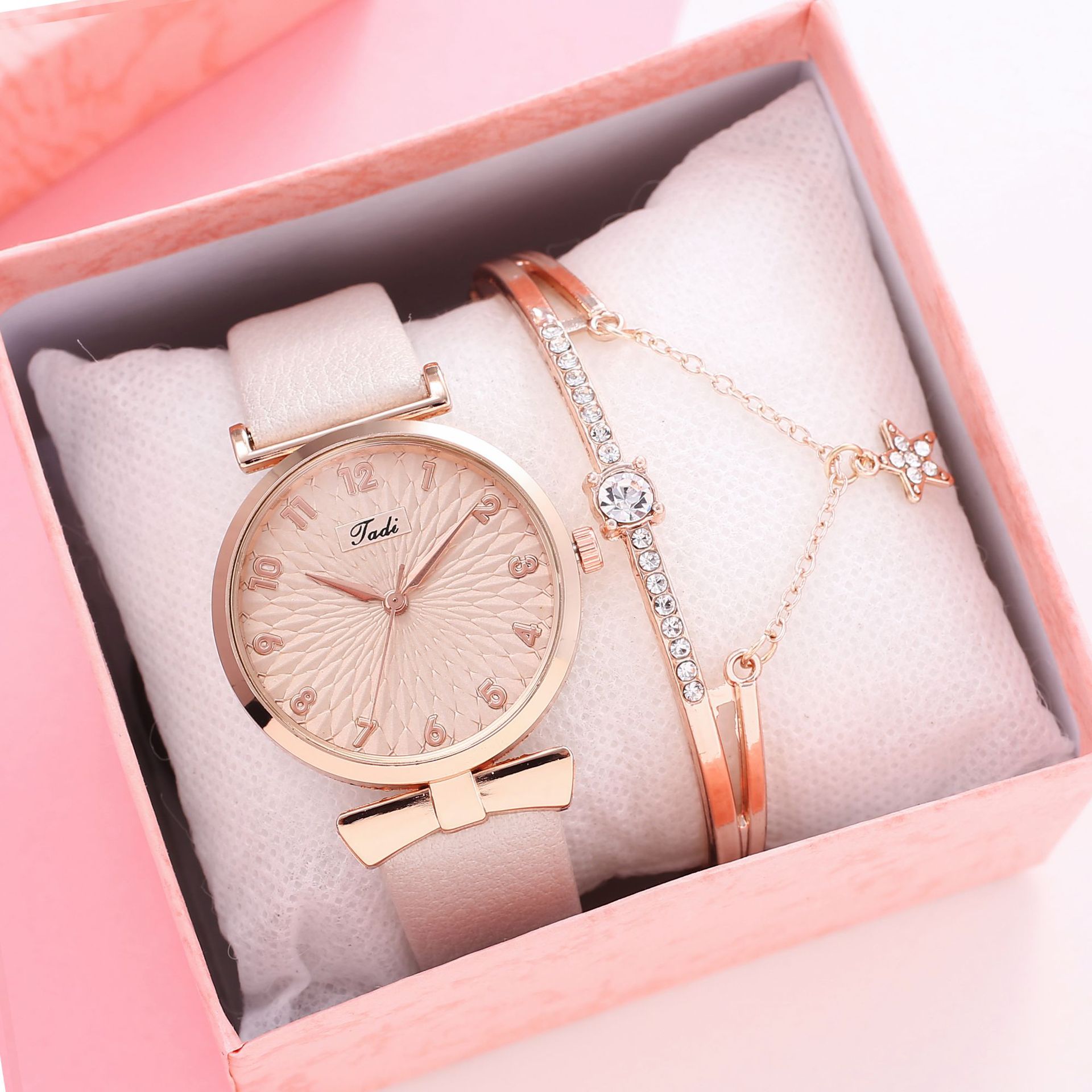 学生手表女韩版时尚数字面女士手表套装手镯 watches jewelry set