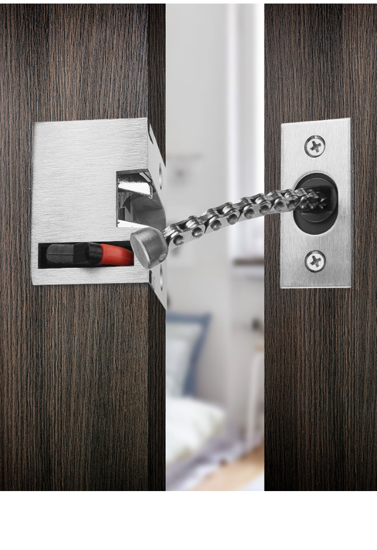 隐藏式防盗链 锌合金酒店宾馆防盗门链暗藏安全防护插销门栓锁扣