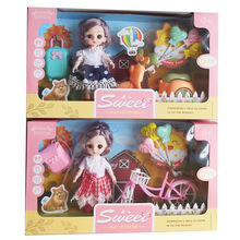 新款外贸娃娃礼盒公主自行车套装女孩摩托车过家家玩具儿童节礼物