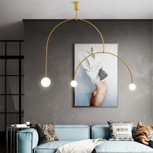 北欧创意客厅卧室床头吊灯现代个性简约几何线条吊灯极简主义吊灯