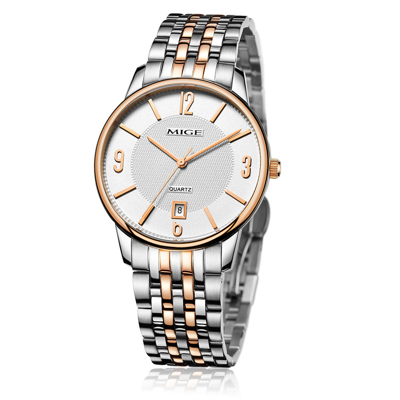 米格(mige)手表时尚简约日历防水石英表男表女表情侣表mg3313