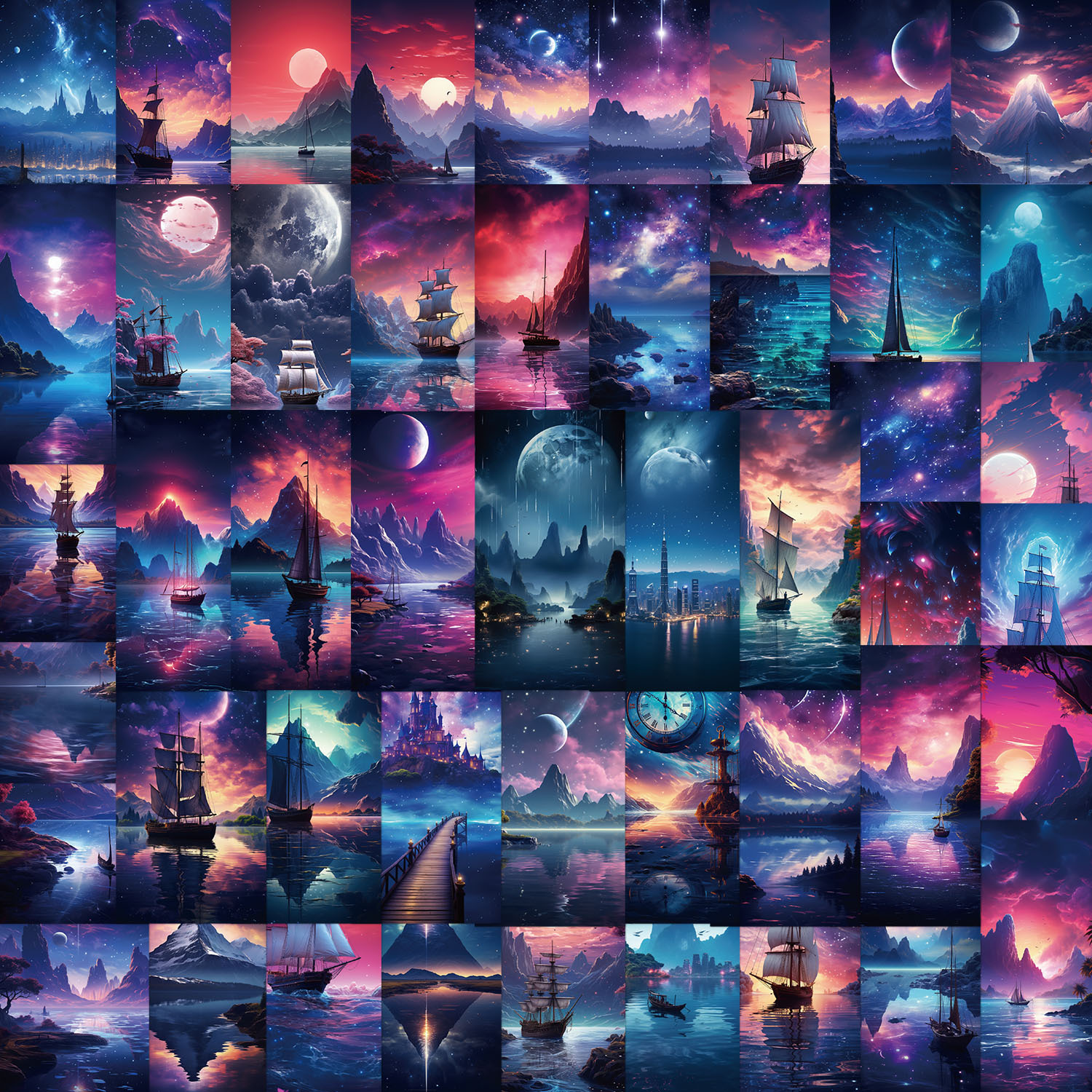 50张创意荧光多巴胺天空涂鸦贴纸diy行李箱水杯电脑个性装饰贴纸