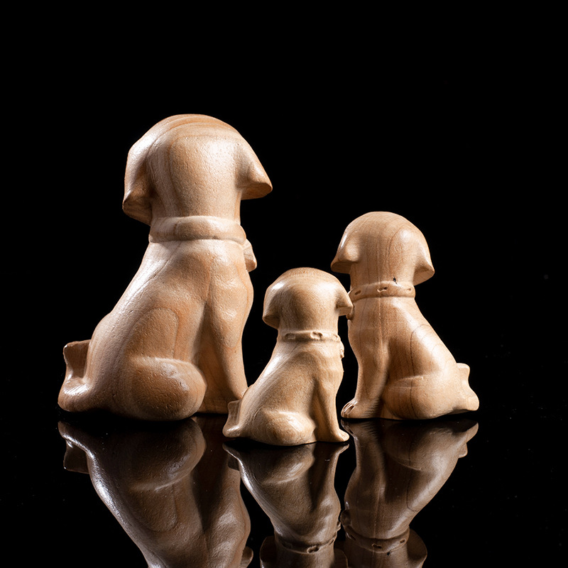 艺品轩肥城桃木狗摆件十二生肖桃木狗