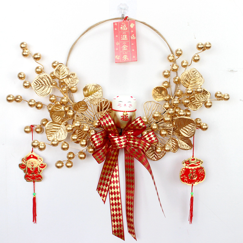 New Year Pendant Garland Indoor Festive Decoration Living Room Opening Moving Gilding Door Hanging Pomegranate New Year Goods Spring Festival Ornaments