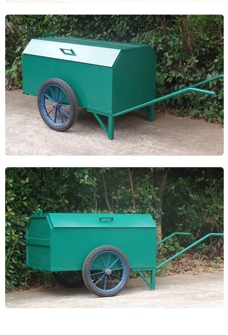 户外环卫垃圾清运车 物业保洁手推车 俩轮手推斜斗车