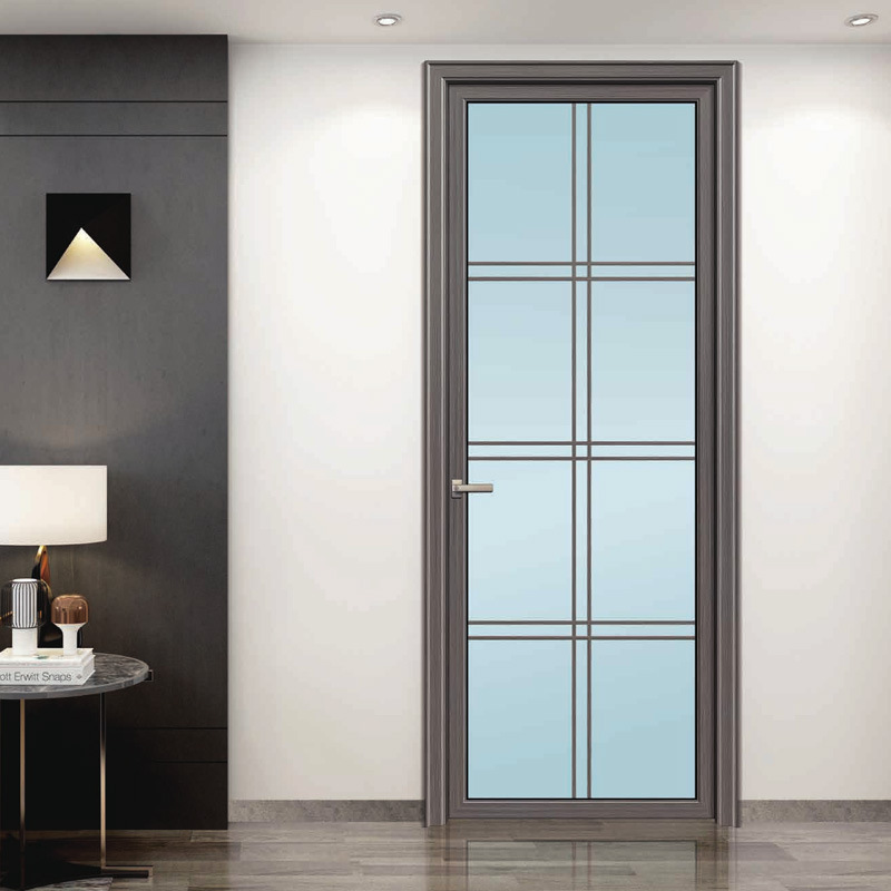 钛镁合金子母门简约窄边阳台门包边拉丝洗手间厨房门合金门玻璃门