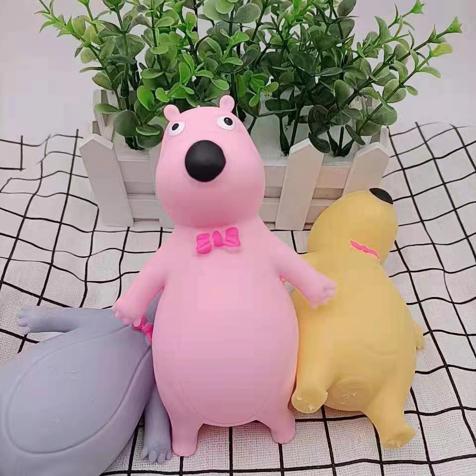 跨境专供挤压倒霉笨笨熊发泄玩具 tpr减压贝肯熊捏捏乐慢回弹发泄