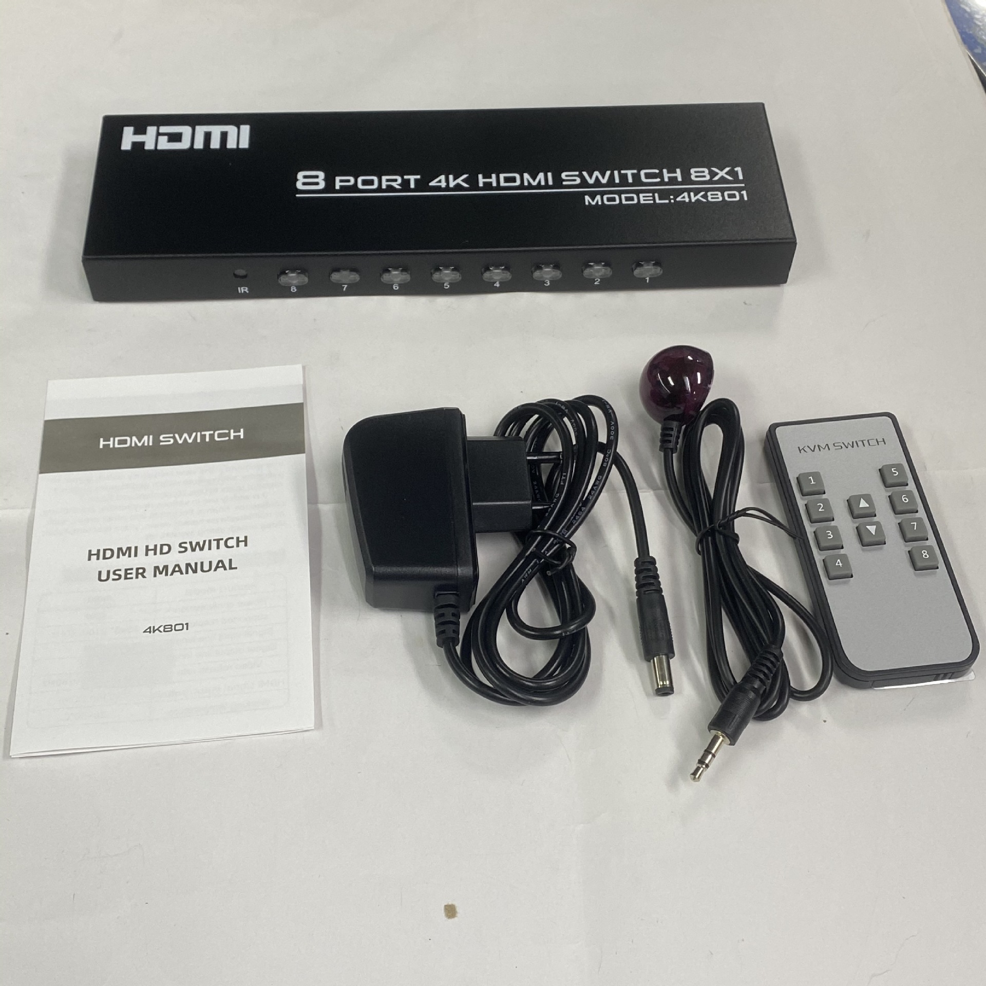 8 Port 4K Hdmi Switch 8x1 Hd Hdmi Switcher One Dragged Eight Screen Cutter with Remote Control 4K