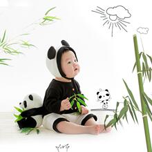 2023卡通娃拍照主题儿童摄影服饰新款影楼百天照婴儿服装小熊猫