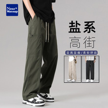 NASA美式潮牌工装裤男款夏季薄款宽松运动休闲裤子户外速干冲锋裤