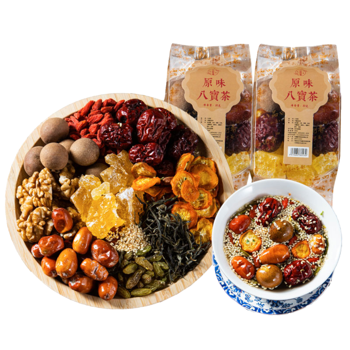八宝茶宁夏特产银川盖碗茶甘肃兰州三炮台小袋装枸杞红枣桂圆泡茶