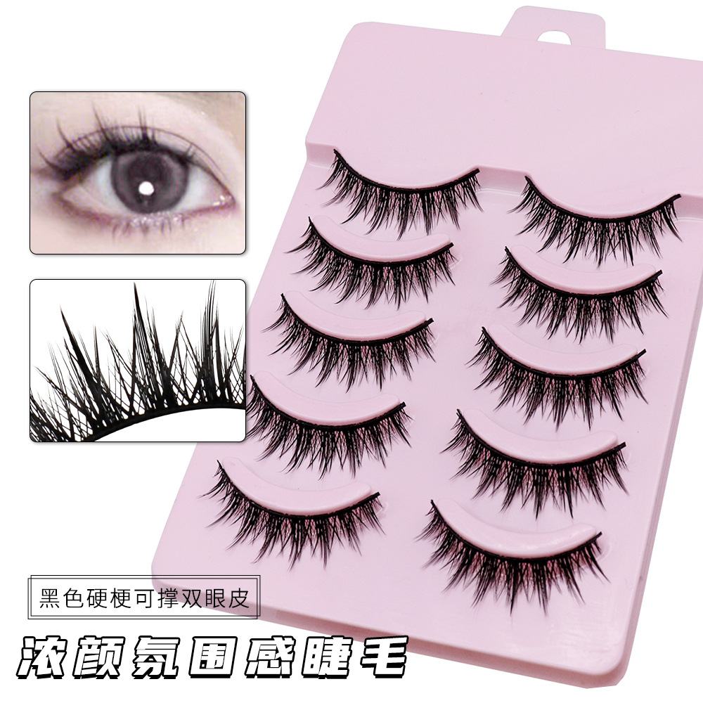 漫画眼cos小恶魔浓密卷翘上镜睫毛网红自然黑硬梗撑双眼皮假睫毛