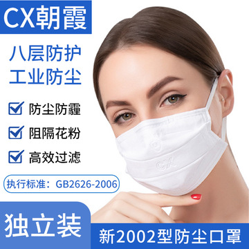 朝霞新2002型防尘口罩 防雾霾kn95挂耳式纯棉布工业打磨防护口罩